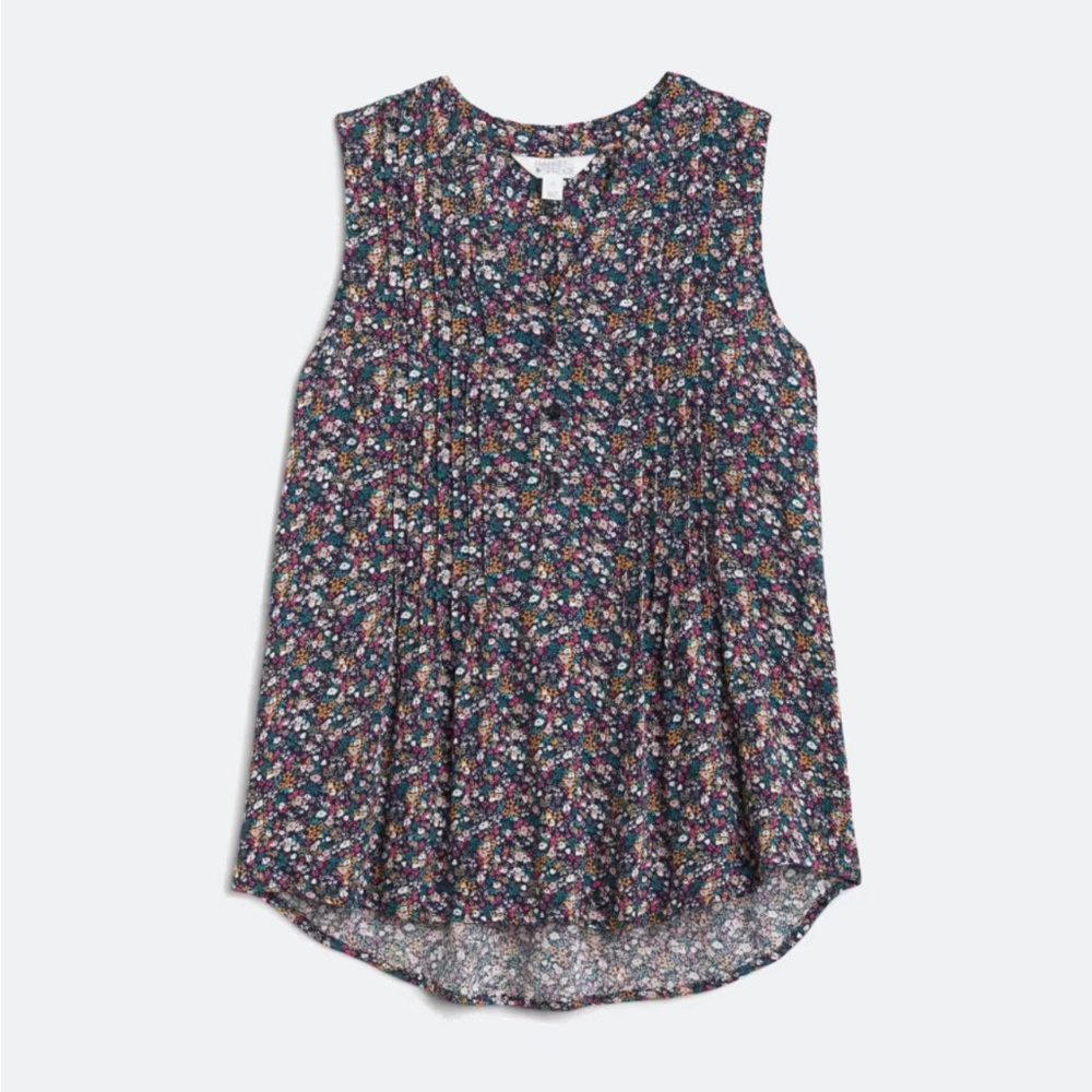 MARKET & SPRUCE Hemingway Pintuck Top - Indigo